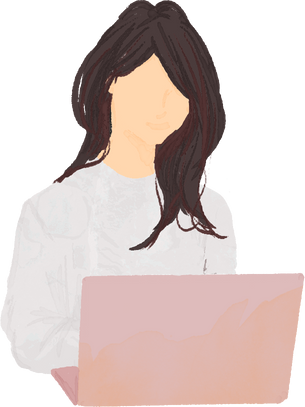 working,woman,watercolor